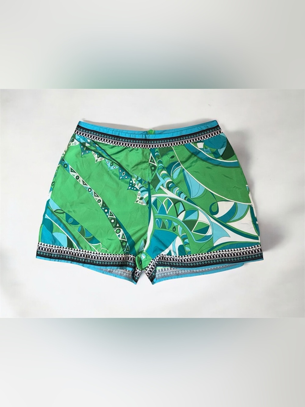 Geometric Silk Beach Shorts